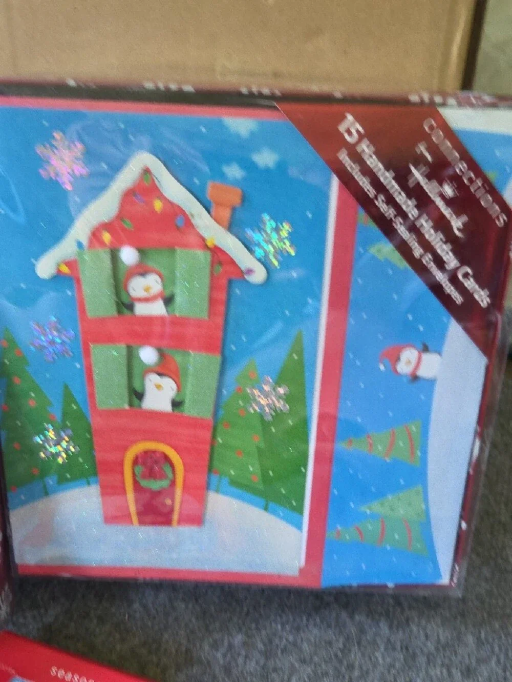 Hallmark Holiday Greeting Card Set - Snowman & Festive Scenes (Red)